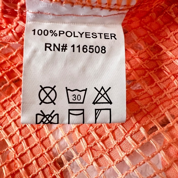 # A114  FT INC Y2K  Peach  Lace  Mesh  Peplum Top Festival Boho NWT Size  M - Picture 7 of 10